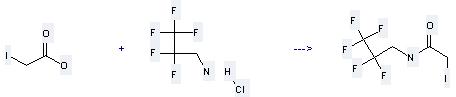 1-Propanamine,2,2,3,3,3-pentafluoro-, hydrochloride can react with iodoacetic acid to get 2-iodo-N-(2,2,3,3,3-pentafluoro-propyl)-acetamide.